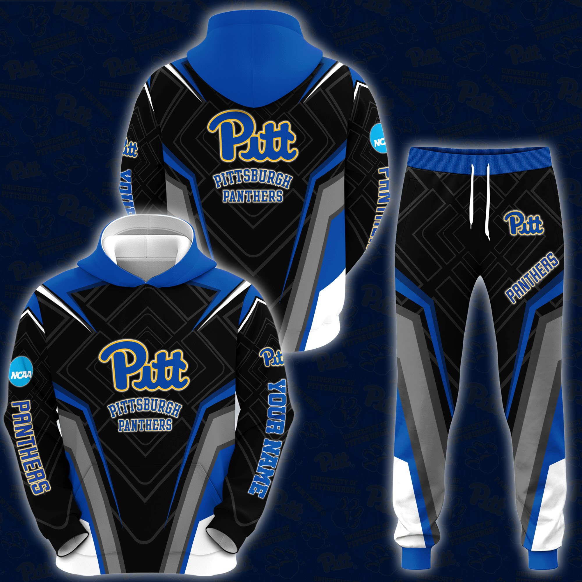 Pittsburgh Panthers Hoodie And Sweatpants 2024 Version Custom Your Name, Hoodie And Sweatpants For Sport Lovers, Gifts For Fans, Sport Gifts ETRG-62556