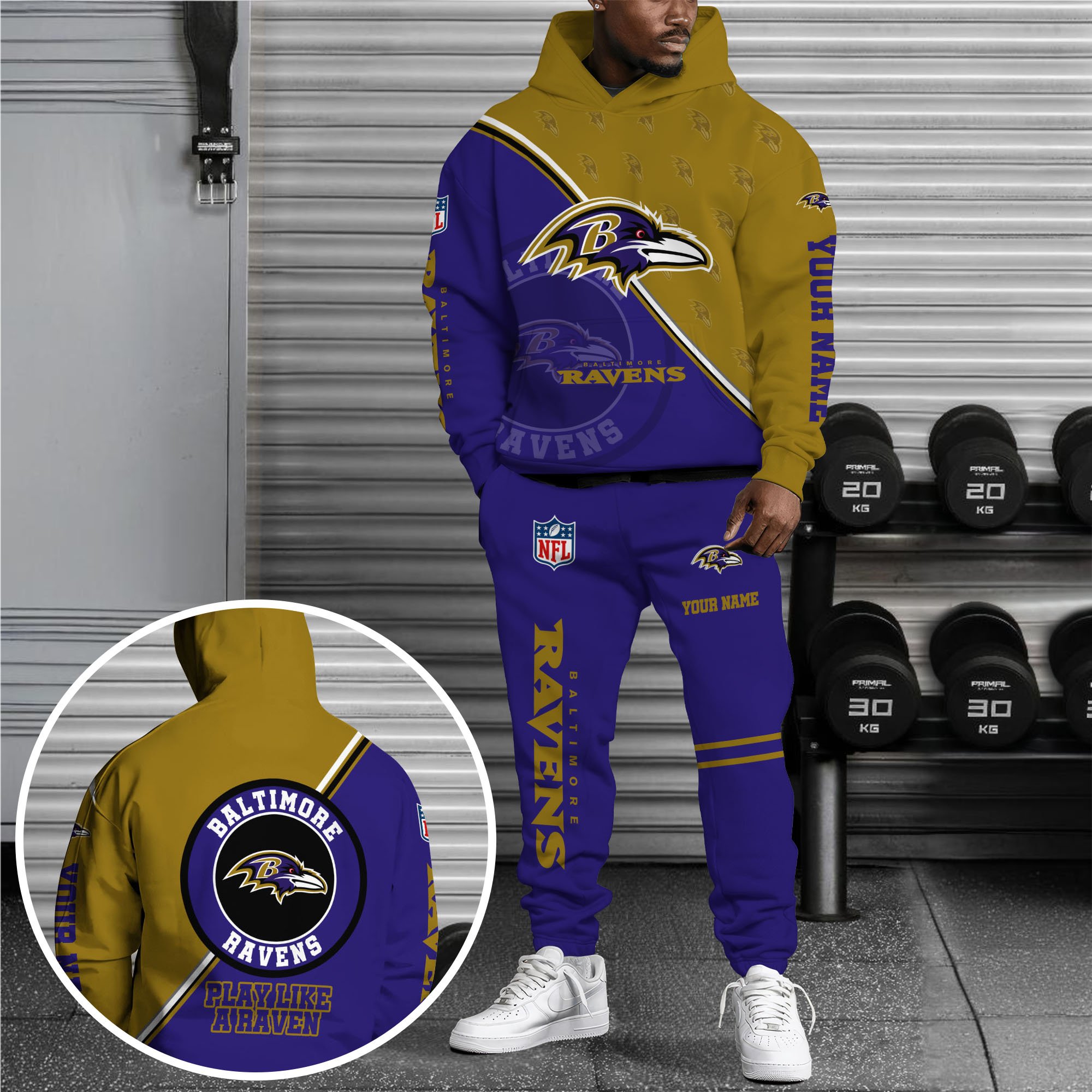 Baltimore Ravens Hoodie And Joggers Custom Your Name, Sport Clothings, Sport Gifts ETRG-62940