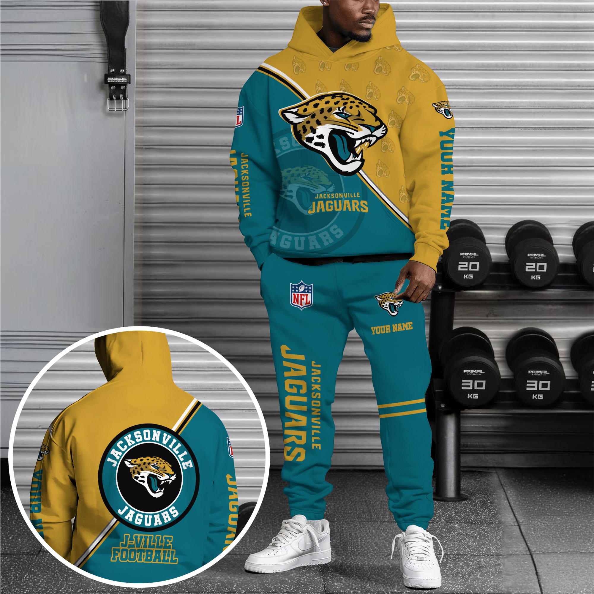 Jacksonville Jaguars Hoodie And Joggers Custom Your Name, Sport Clothings, Sport Gifts ETRG-62940