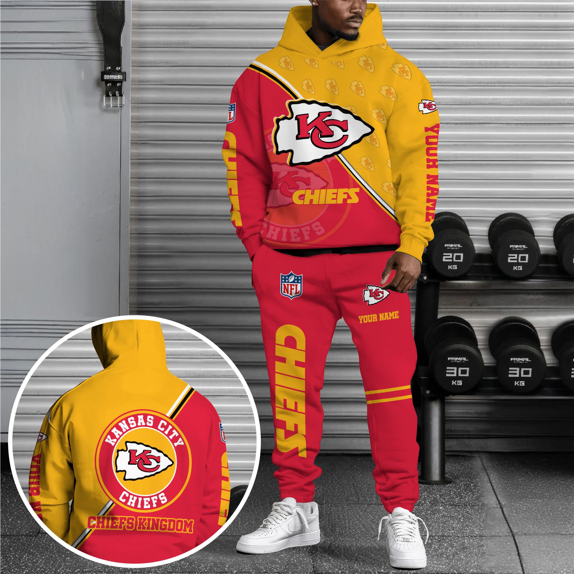 Kansas City Chiefs Hoodie And Joggers Custom Your Name, Sport Clothings, Sport Gifts ETRG-62940