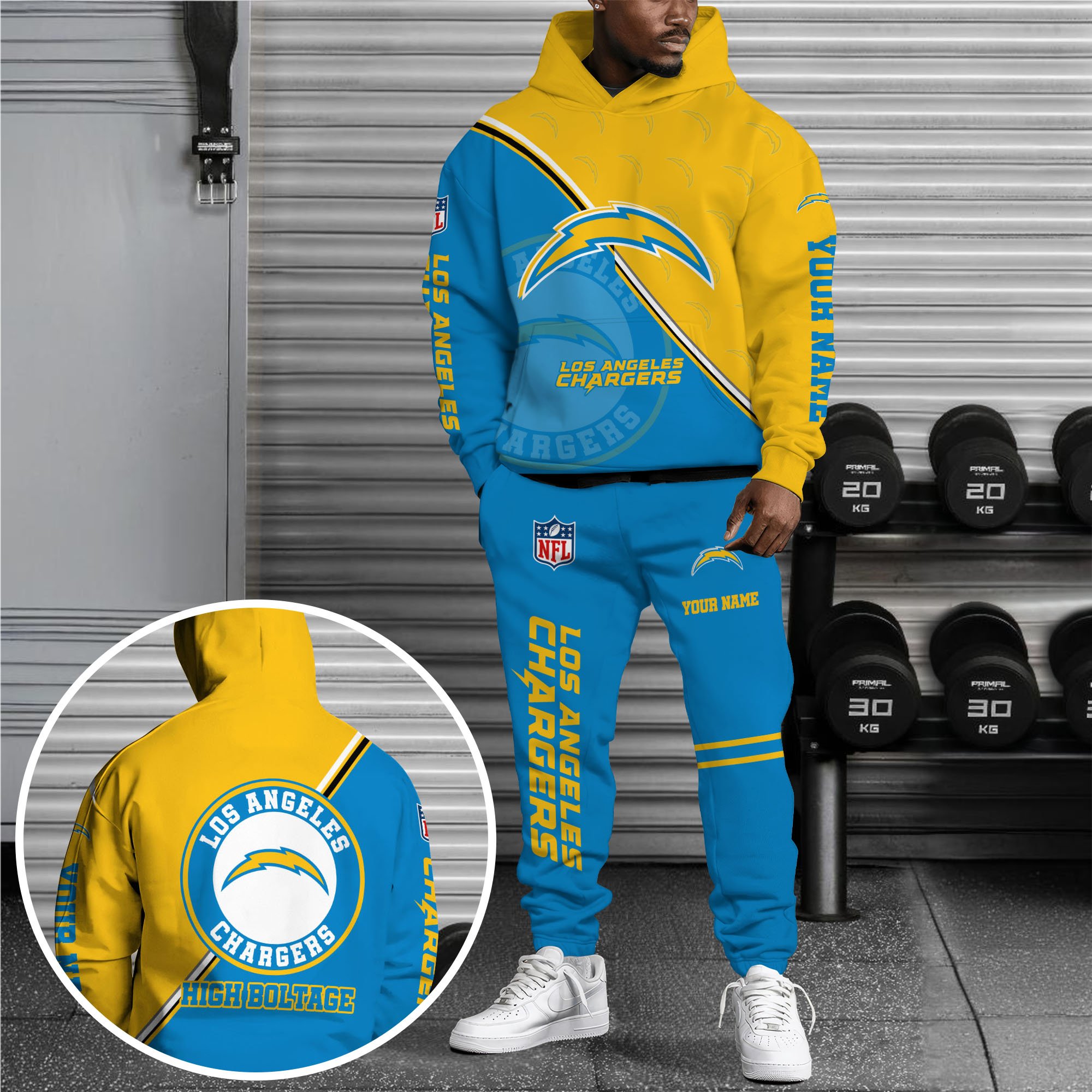 Los Angeles Chargers Hoodie And Joggers Custom Your Name, Sport Clothings, Sport Gifts ETRG-62940