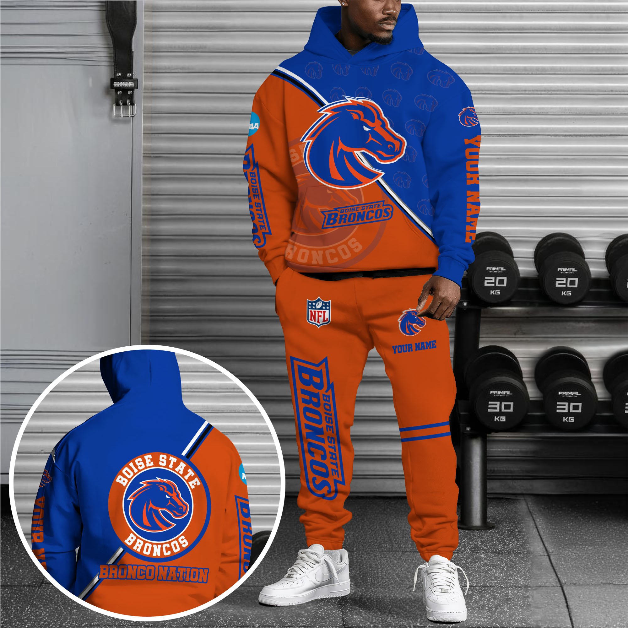 Boise State Broncos Hoodie And Joggers Custom Your Name, Sport Clothings, Sport Gifts ETRG-62998