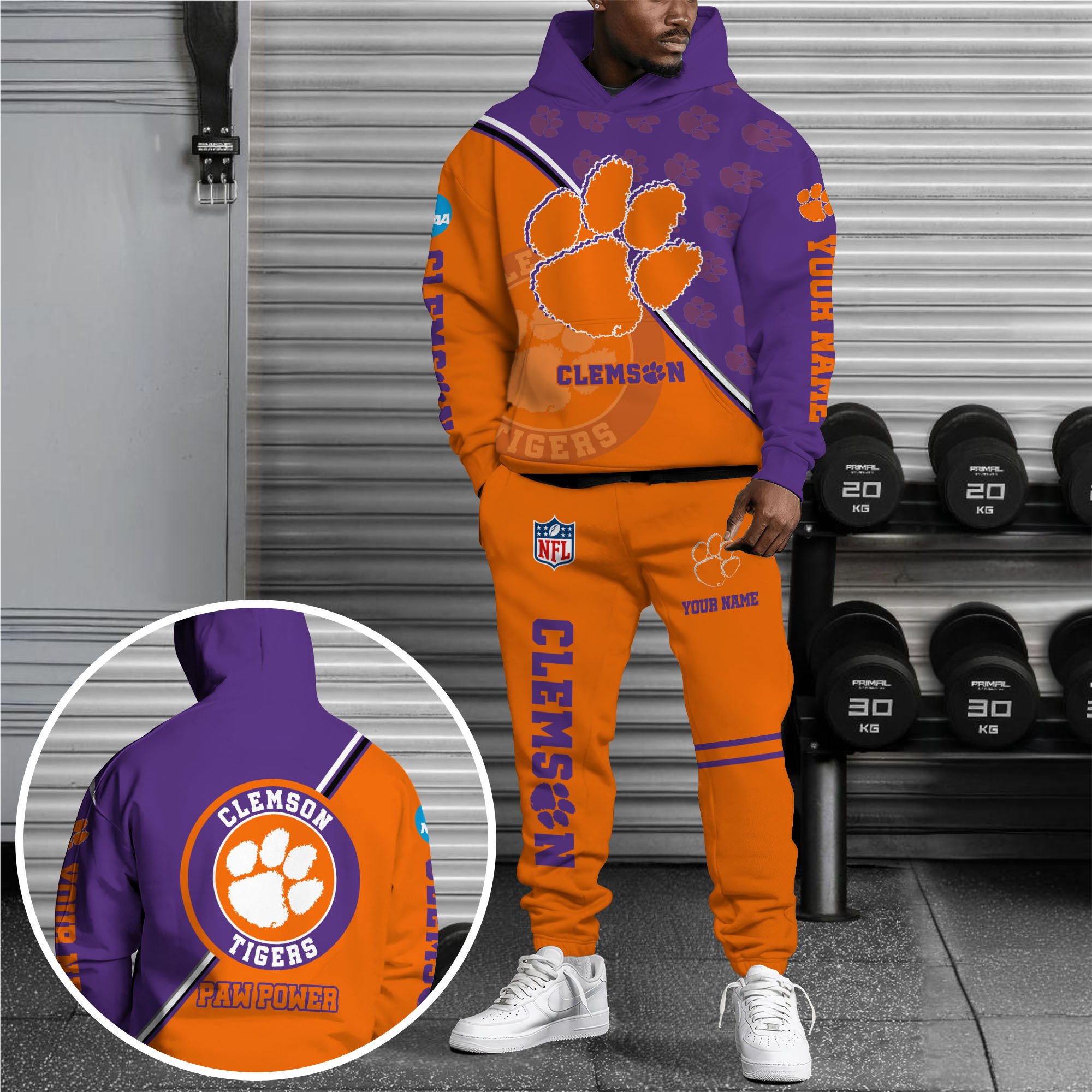 Clemson Tigers Hoodie And Joggers Custom Your Name, Sport Clothings, Sport Gifts ETRG-62998