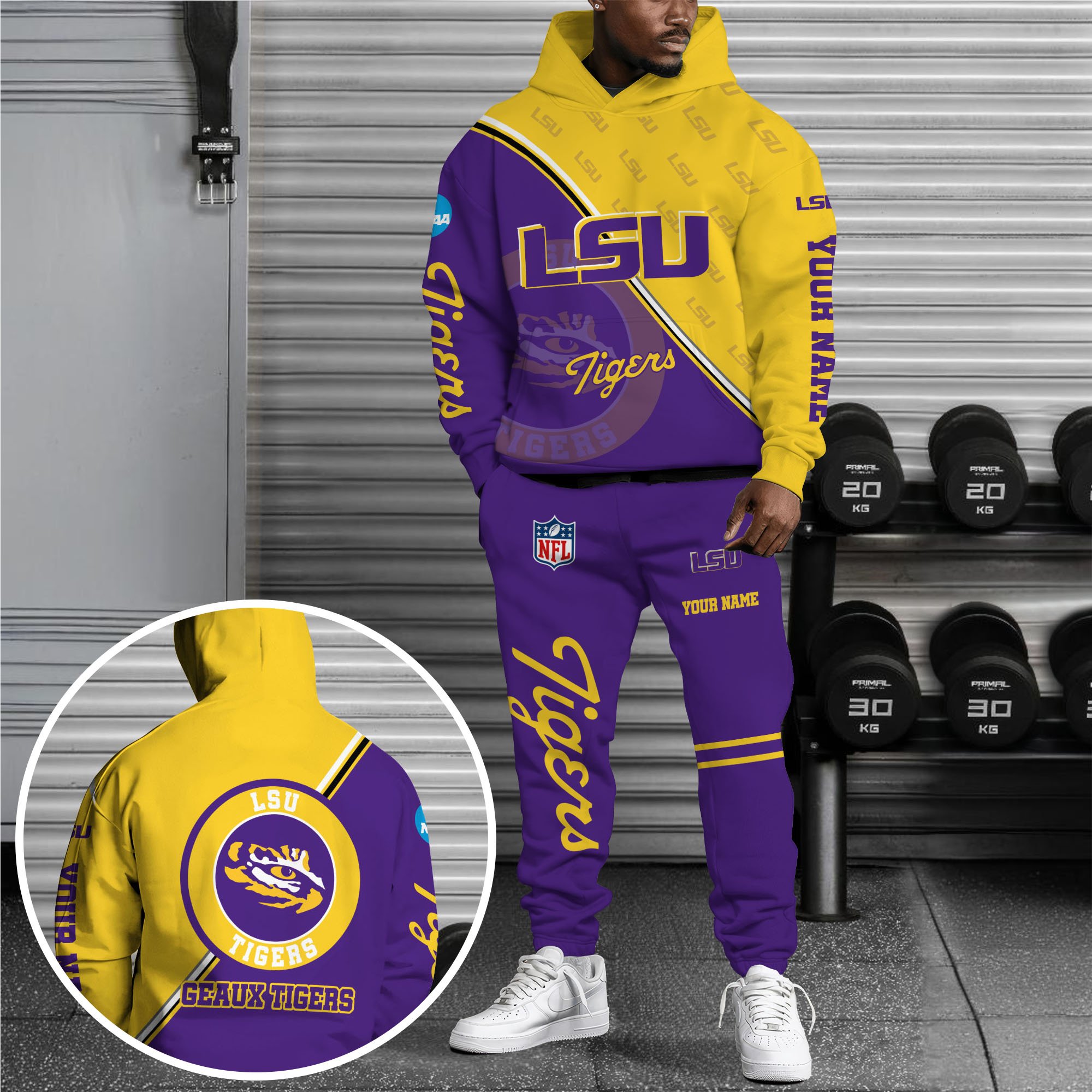 LSU TIGERS Hoodie And Joggers Custom Your Name, Sport Clothings, Sport Gifts ETRG-62998