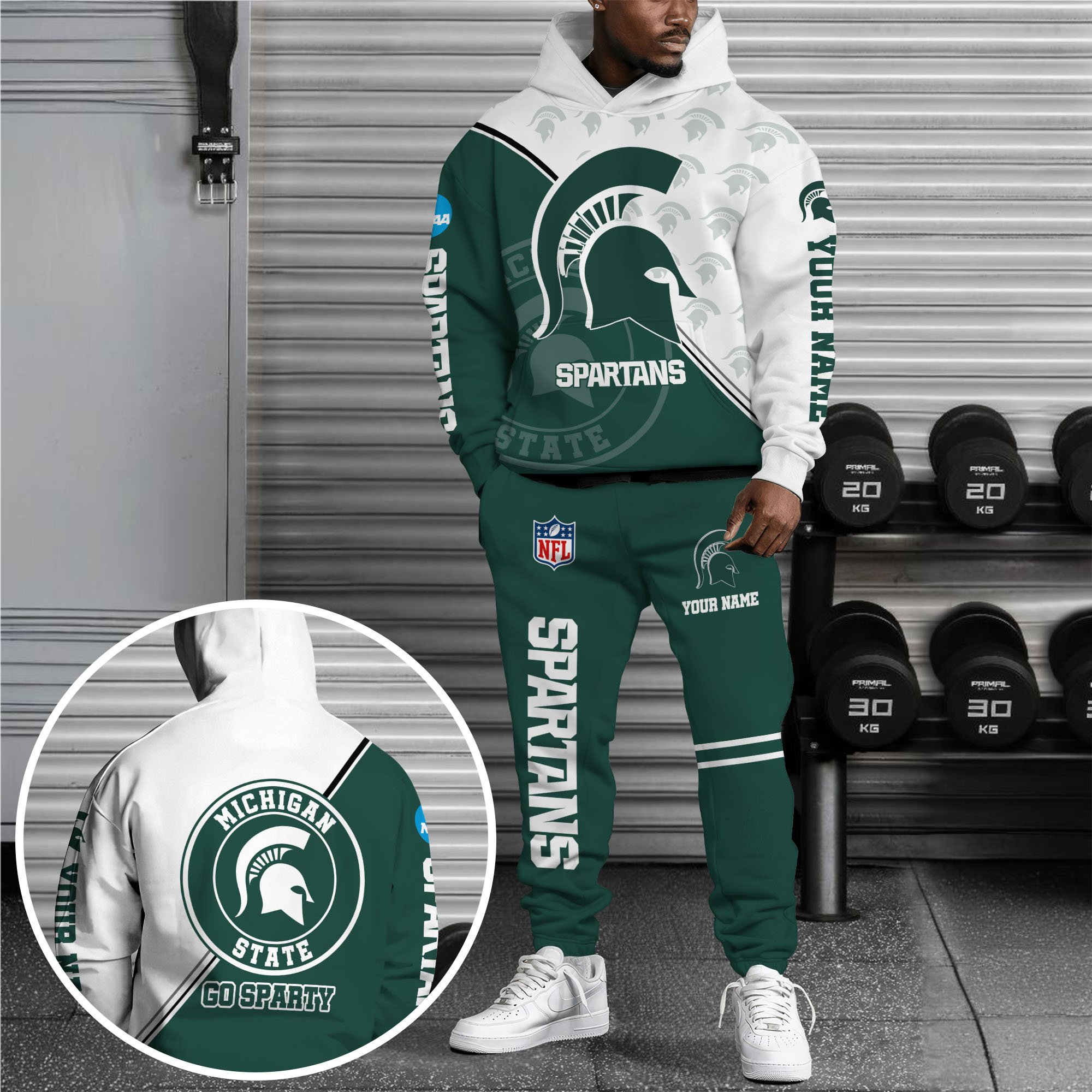 Michigan State Spartans Hoodie And Joggers Custom Your Name, Sport Clothings, Sport Gifts ETRG-62998