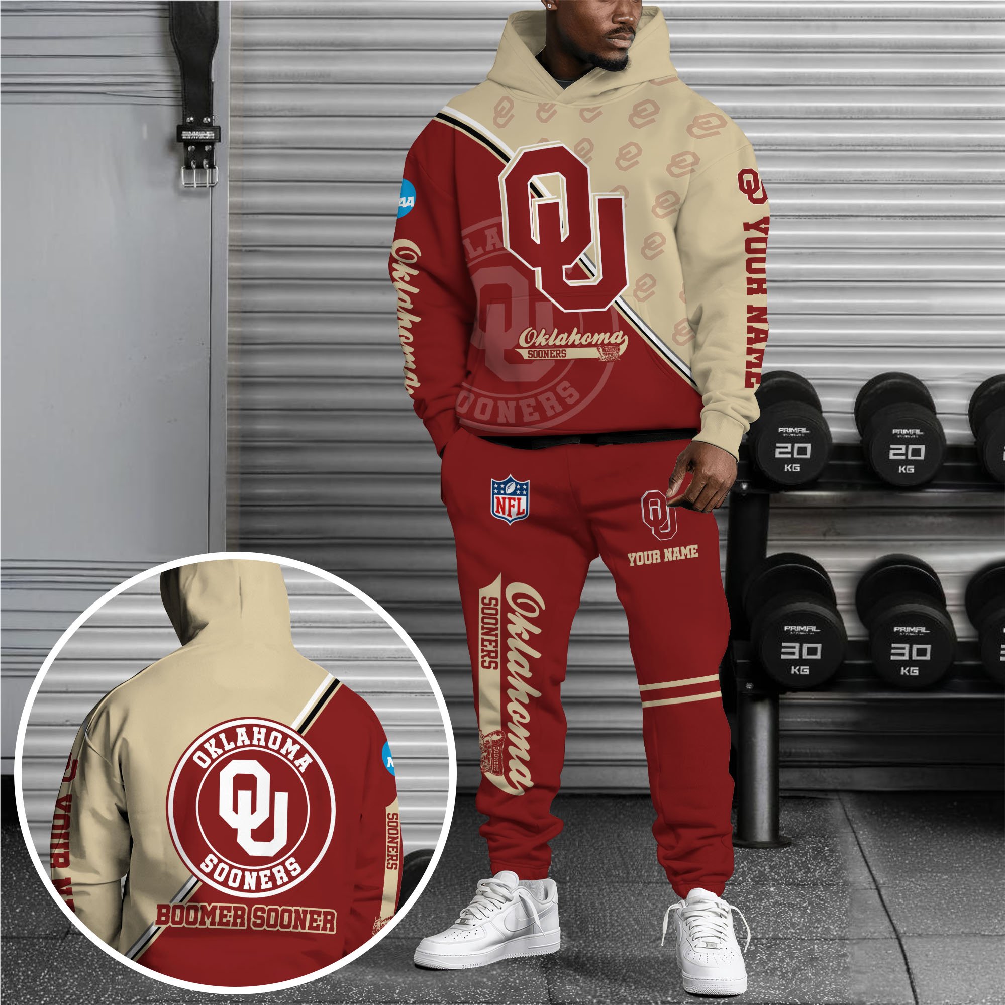 Oklahoma Sooners Hoodie And Joggers Custom Your Name, Sport Clothings, Sport Gifts ETRG-62998