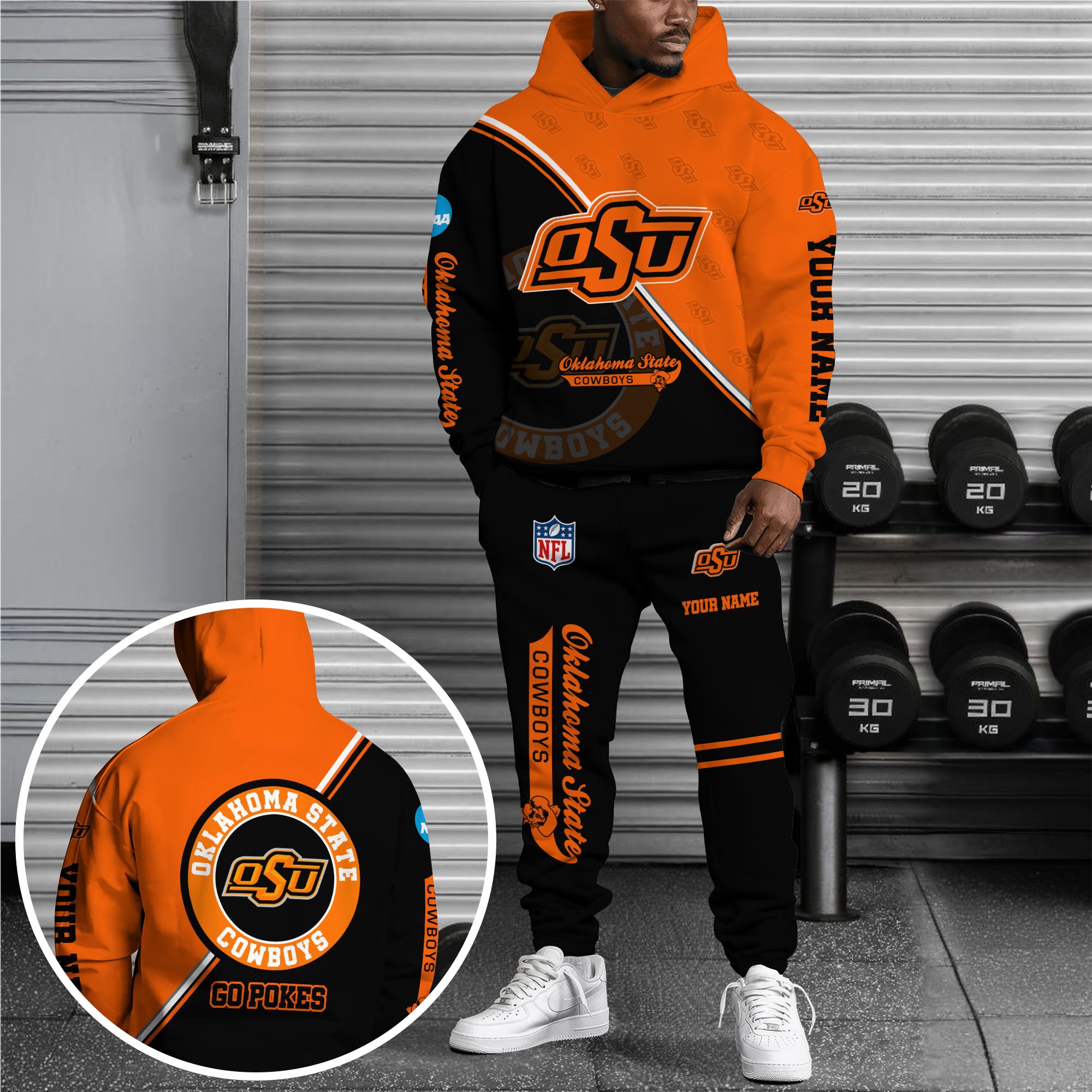 Oklahoma State Cowboys Hoodie And Joggers Custom Your Name, Sport Clothings, Sport Gifts ETRG-62998